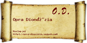 Opra Dionízia névjegykártya